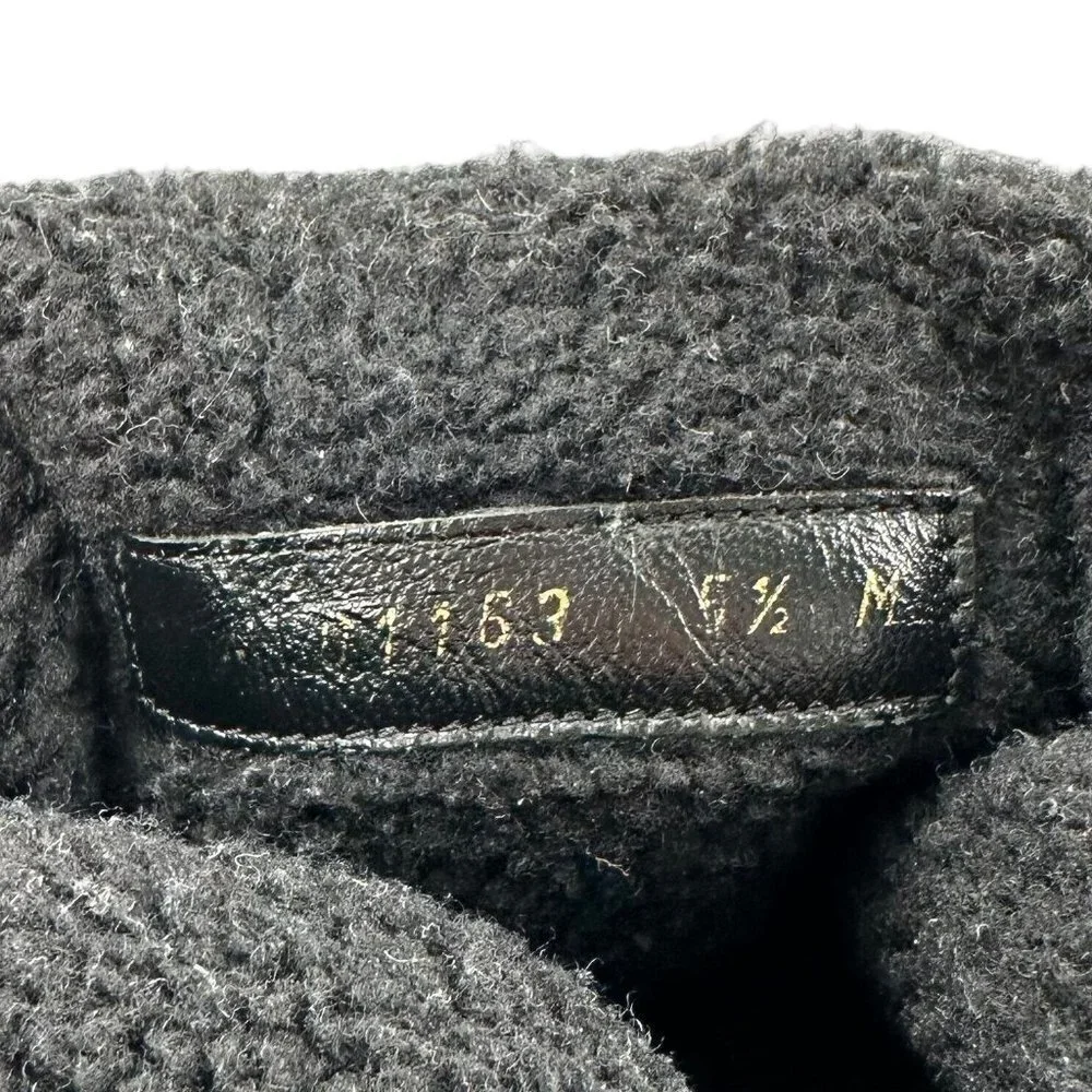 Salvatore Ferragamo Black Suede Shearling Lined Boots Size 5.5 M